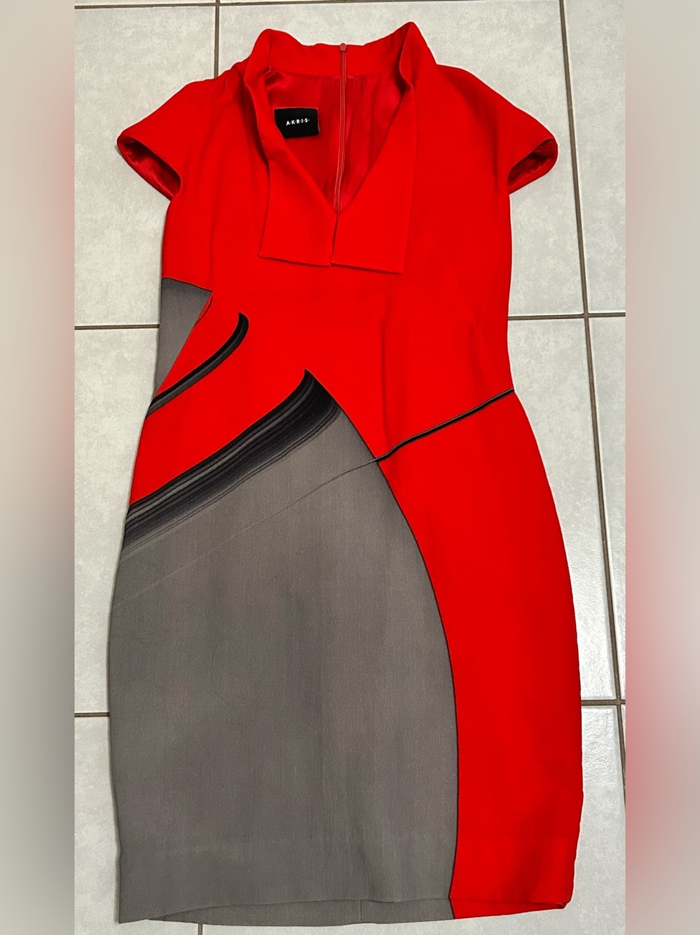 Akris colorblock abstract-print sheath dress - Picture 1 of 9
